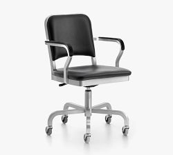 Emeco Navy&#174; Upholstered Swivel Desk Armchair