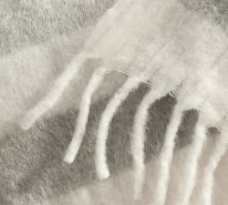 Faux Mohair Striped Throw