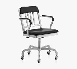 Emeco Navy&#174; Upholstered Swivel Desk Armchair