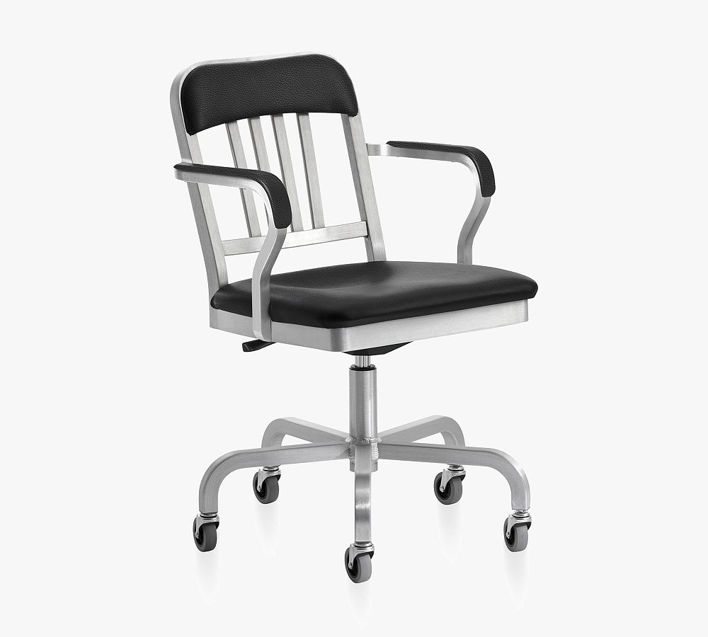 Emeco Navy&#174; Upholstered Swivel Desk Armchair