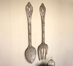Metal Fork &amp; Spoon Wall Decor, Set of 2 - 14.5&quot; W x 60&quot; H