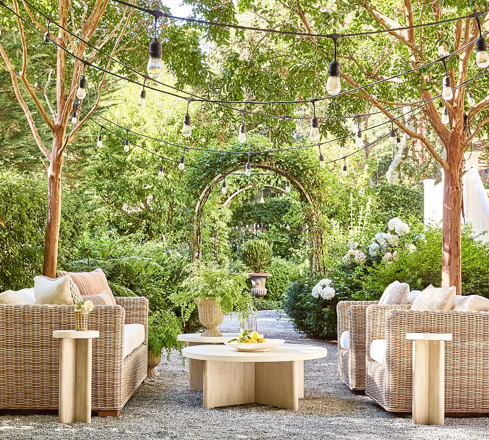 Huntington Wicker Outdoor Sofa 81" - Natural Style