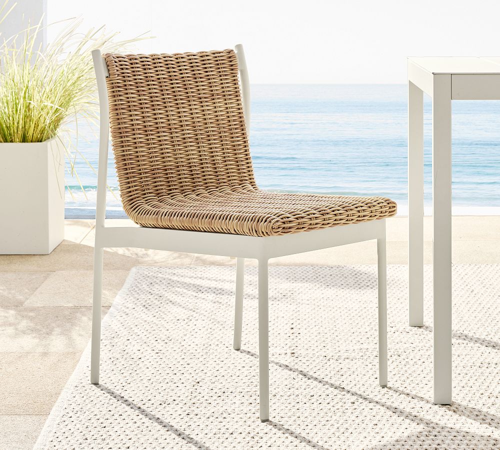 Huntington Wicker &amp; Metal Outdoor Dining Side &amp; Armchair