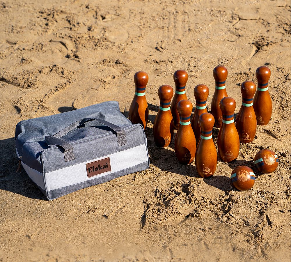 Wood Lawn Bowling Set