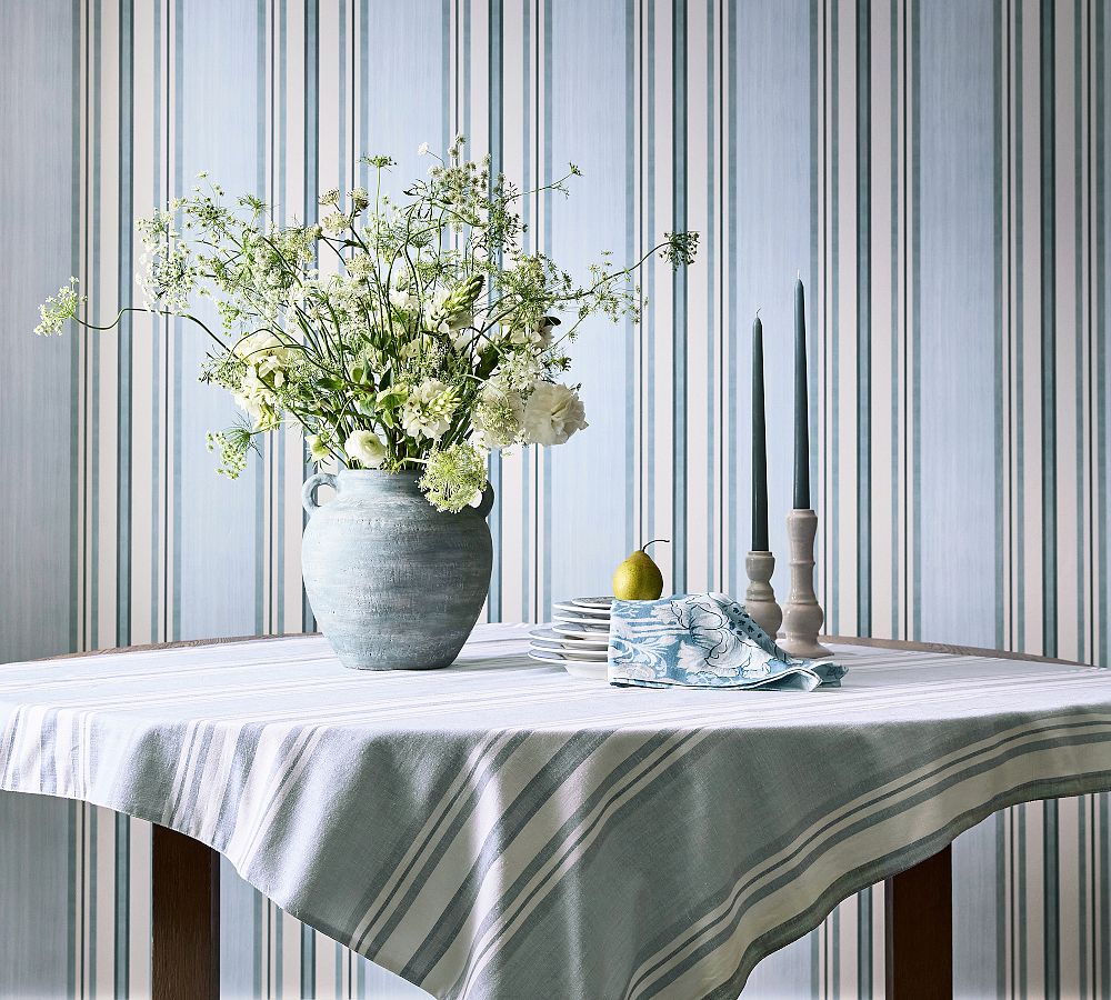 Kravet Meadow Stripe Cotton/Linen Table Throw