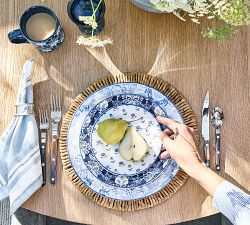 Kravet Floret Stoneware Appetizer Plates - Mixed Set of 4