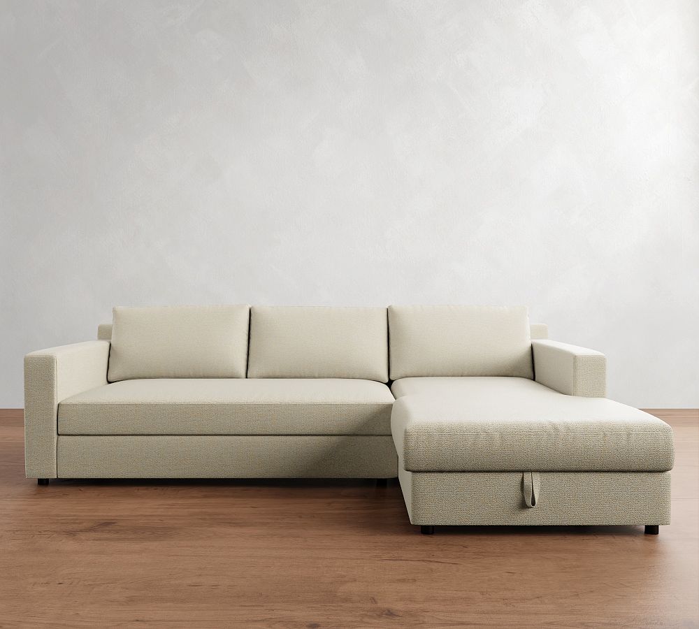 Pacifica Wide Arm Trundle Sleeper Chaise Sectional &ndash; Storage Available (106&quot;)