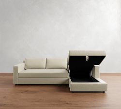 Pacifica Wide Arm Trundle Sleeper Chaise Sectional &ndash; Storage Available (106&quot;)