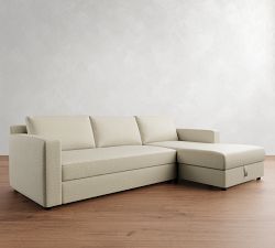 Pacifica Wide Arm Trundle Sleeper Chaise Sectional &ndash; Storage Available (106&quot;)
