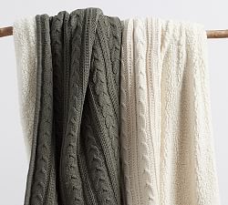 Cozy Cable Knit Throw Blanket