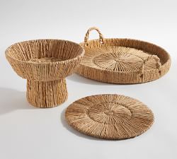 Malibu Handwoven Seagrass Oversized 20&quot; Serving Tray