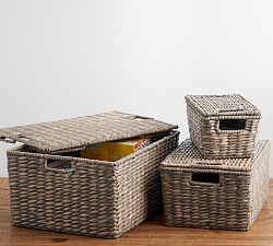 Charleston Handwoven Seagrass Lidded Baskets