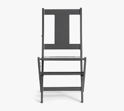 Indio Metal Folding Outdoor Bistro Chair, Slate