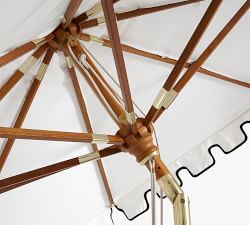 Premium 9' Round Portofino Patio Umbrella &ndash; Teak Tilt Frame&#8203;
