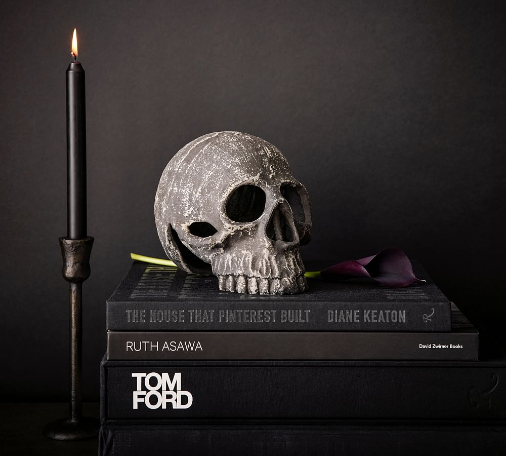 Black Handcrafted Metal Skull