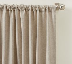 Custom Belgian Flax Linen Blackout Curtain - Flax