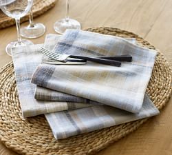 Montecito Plaid Cotton/Linen Napkins - Set of 4