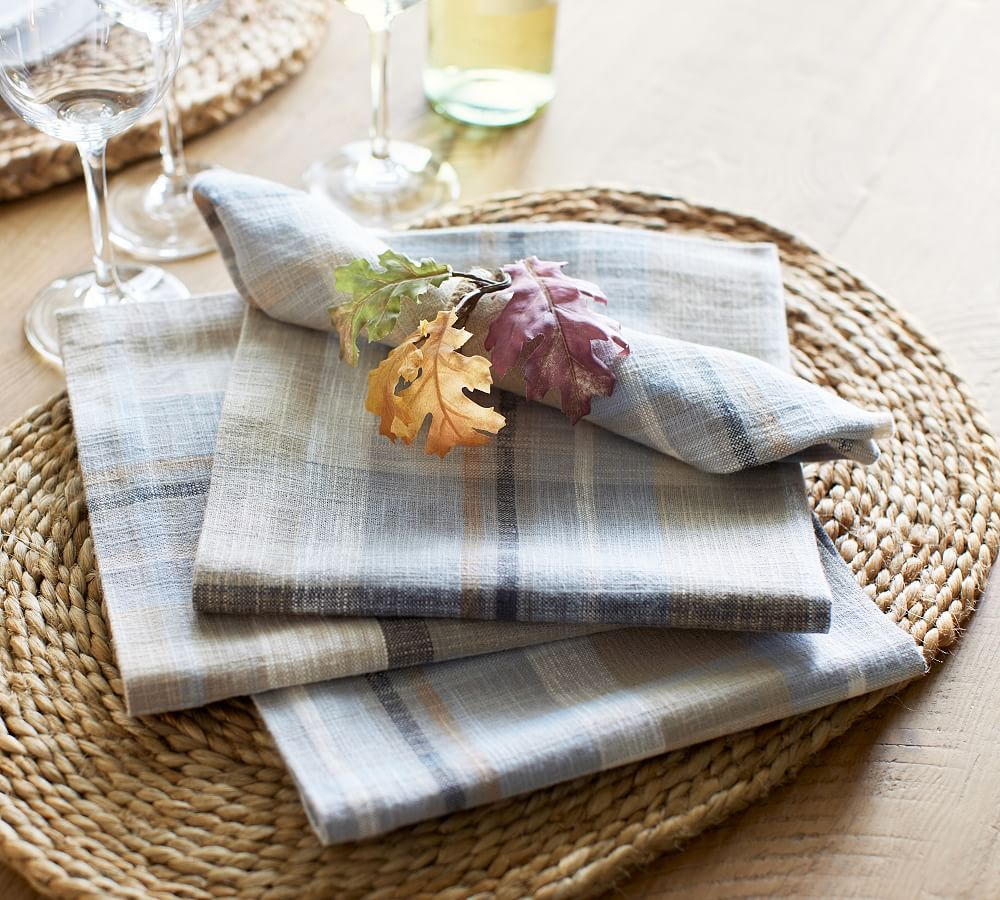 Montecito Plaid Cotton/Linen Napkins - Set of 4