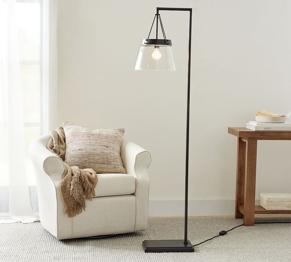 Caldwell Flared Recycled Glass Floor Lamp (65&quot;)