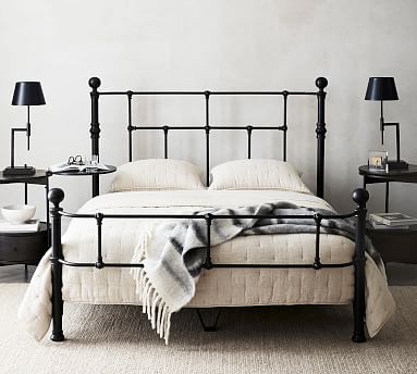 Pottery barn black bed discount