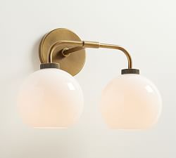 Reagan Milk Double Globe Sconce (17&quot;)