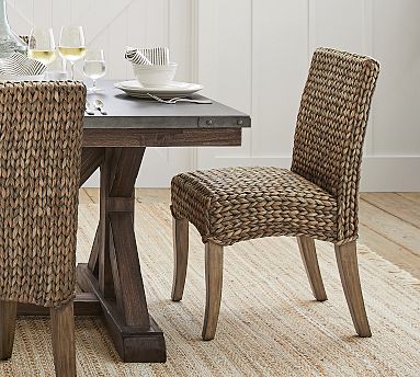 Seagrass woven dining chairs sales