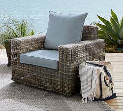 Torrey Wicker Square Arm Swivel Outdoor Lounge Chair