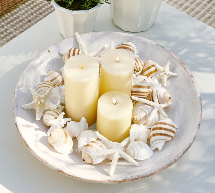 Pottery Barn NIB Premium Flameless Pillar Candles Ivory Set of 5. factory FREE SHIPPING