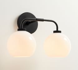 Reagan Milk Double Globe Sconce (17&quot;)