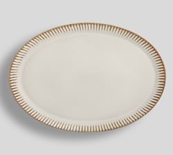 Ridge Textured Stoneware Serving Platter