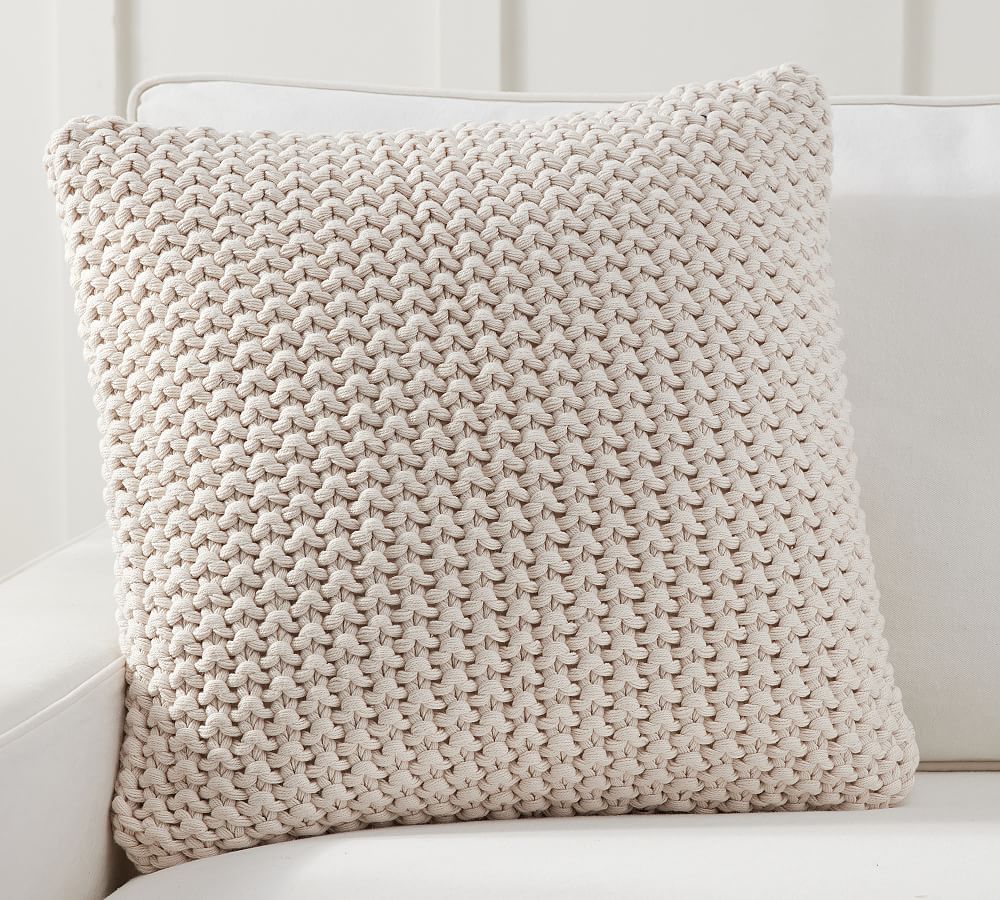 Bayside Seed Stitch Pillow- Color: Ivory