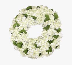 Faux Mixed White Hydrangea Wreath