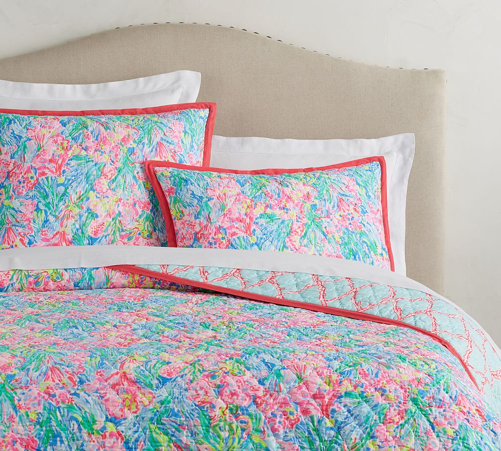 Lilly Pulitzer Fan Sea Pants Reversible Quilt &amp; Shams