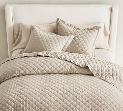 Pottery barn Belgian Flax Linen Double Flange online Duvet Cover Queen size in Fig