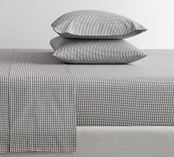 Micro Gingham Organic Percale Sheet Set