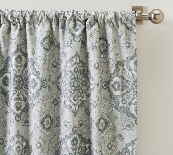 Pottery Barn pintuck tuxedo shower offers curtain