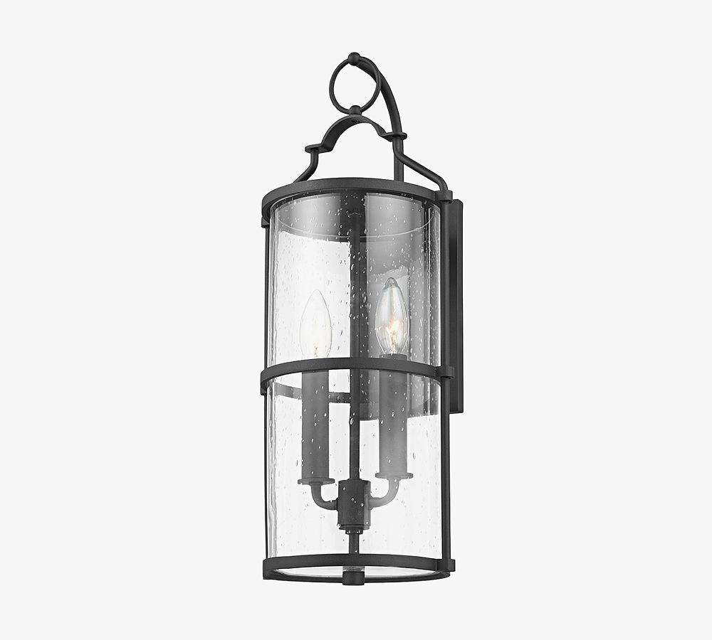 Brennon Outdoor Seeded Glass 2-Light Sconce (20&quot;)