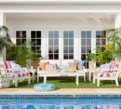 Lilly Pulitzer Coral Embroidered Outdoor Pillow