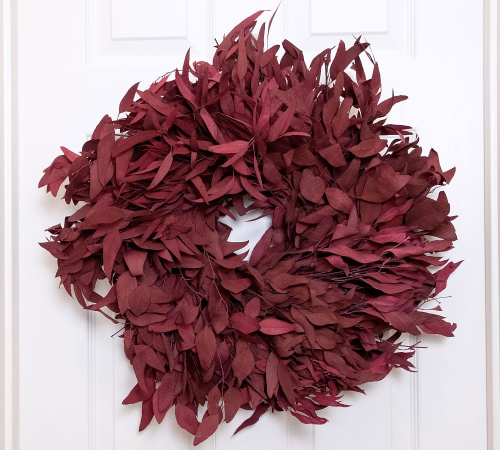 Dried Burgundy Willow Eucalyptus Wreath