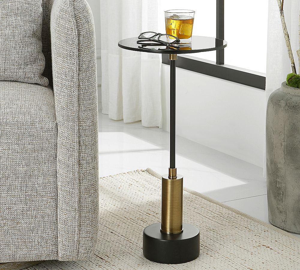 Kian Round Marble Cocktail Table (11.75&quot;)