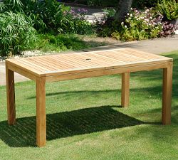 Saldano 7-Piece Teak Rectangular Dining Table Set