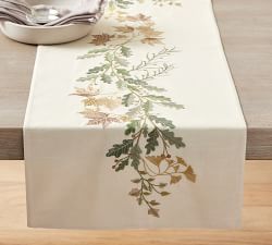 Autumnal Botanical Cotton/Linen Table Runner