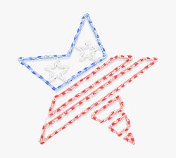 Lit LED Patriotic Star