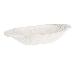 Distressed White Dough Bowl