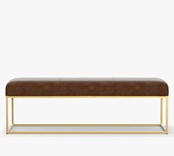 Millie Leather Rectangular Bench (54&quot;)