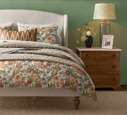 Carter Glass Table Lamp with Kravet Petite Floral Shade (29&quot;)