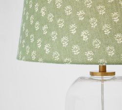 Carter Glass Table Lamp with Kravet Petite Floral Shade (29&quot;)