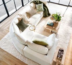 Dream Square Arm 4-Piece Curved Wedge Sectional (137&quot;)