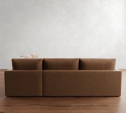 Westwood Slim Arm Leather 3-Piece L-Shaped Sectional (119&quot;)
