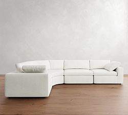 Dream Square Arm 4-Piece Curved Wedge Sectional (137&quot;)
